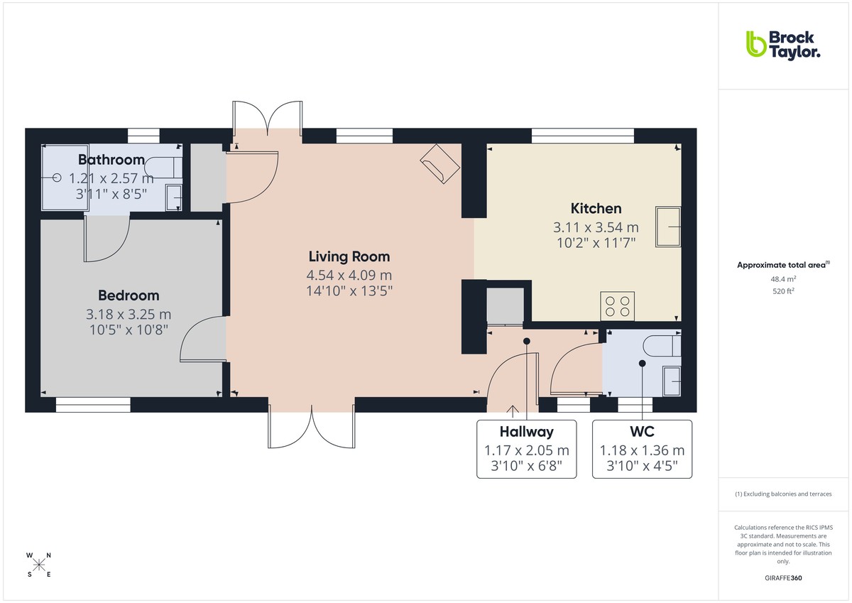 1 bed terraced bungalow to rent in Dairymans Cottages - Property floorplan