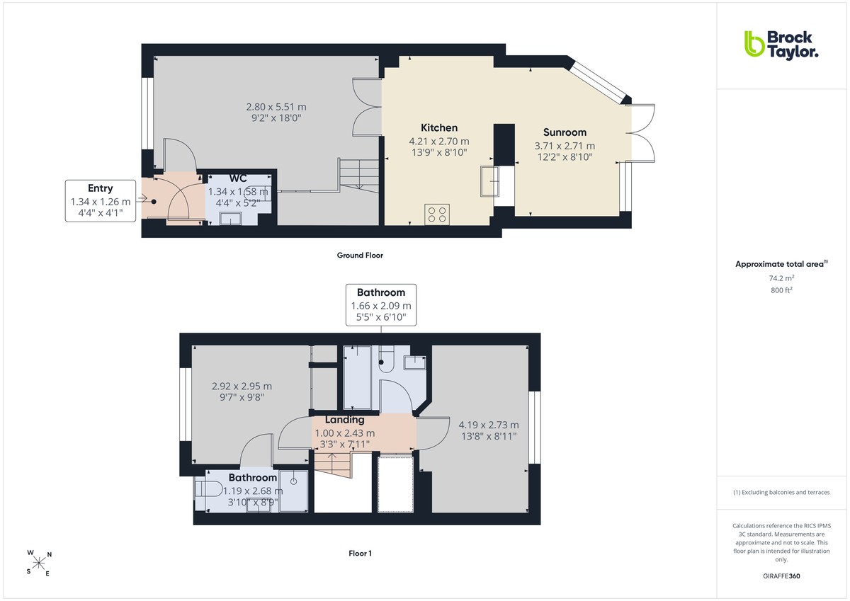 2 bed end of terrace house to rent in Roundway, Haywards Heath - Property floorplan
