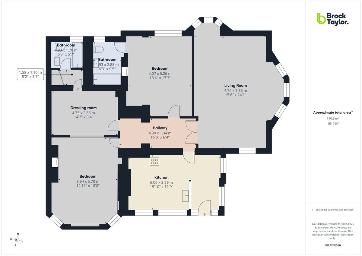 2 bed ground floor maisonette to rent in Mayes Park House, Warnham - Property floorplan