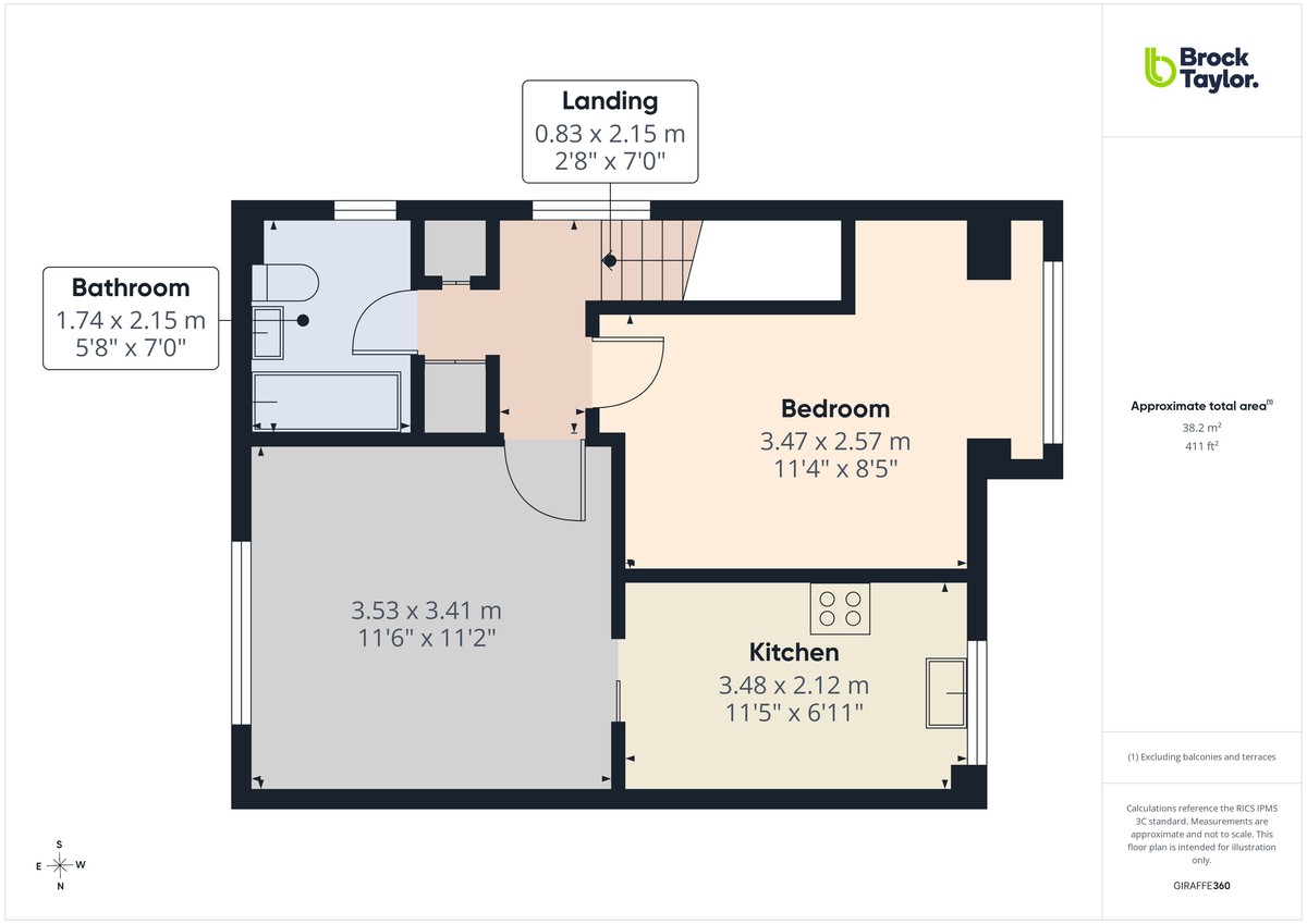 1 bed maisonette to rent in Windsor Close, Southwater - Property floorplan