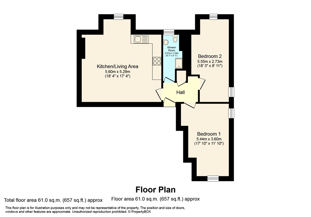 2 bed apartment for sale in Church Street, Warnham, Horsham - Property floorplan