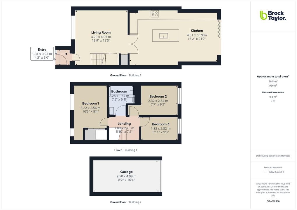 3 bed terraced house for sale in Wakehurst Mews, Horsham, West Sussex - Property floorplan