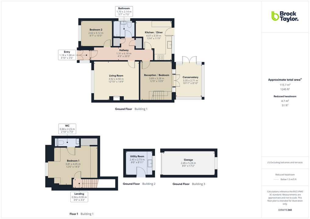 3 bed bungalow for sale in The Rise, Partridge Green - Property floorplan