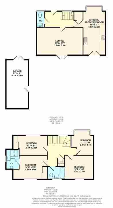 4 bed end of terrace house for sale in Millpond Lane, Horsham, West Sussex - Property floorplan