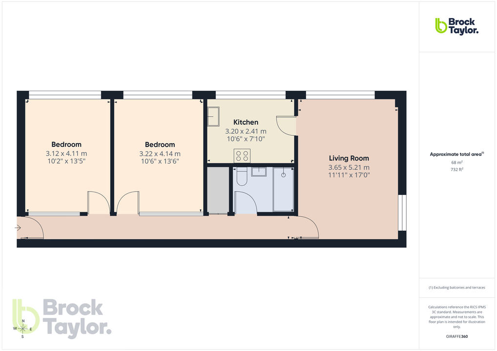 2 bed apartment for sale in Stockwell Court, Haywards Heath, West Sussex, RH16 4QP - Property floorplan