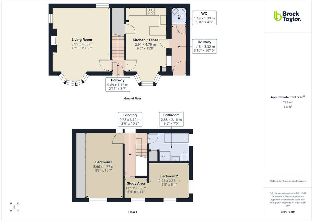 2 bed detached house for sale in Morth Gardens, Horsham - Property floorplan