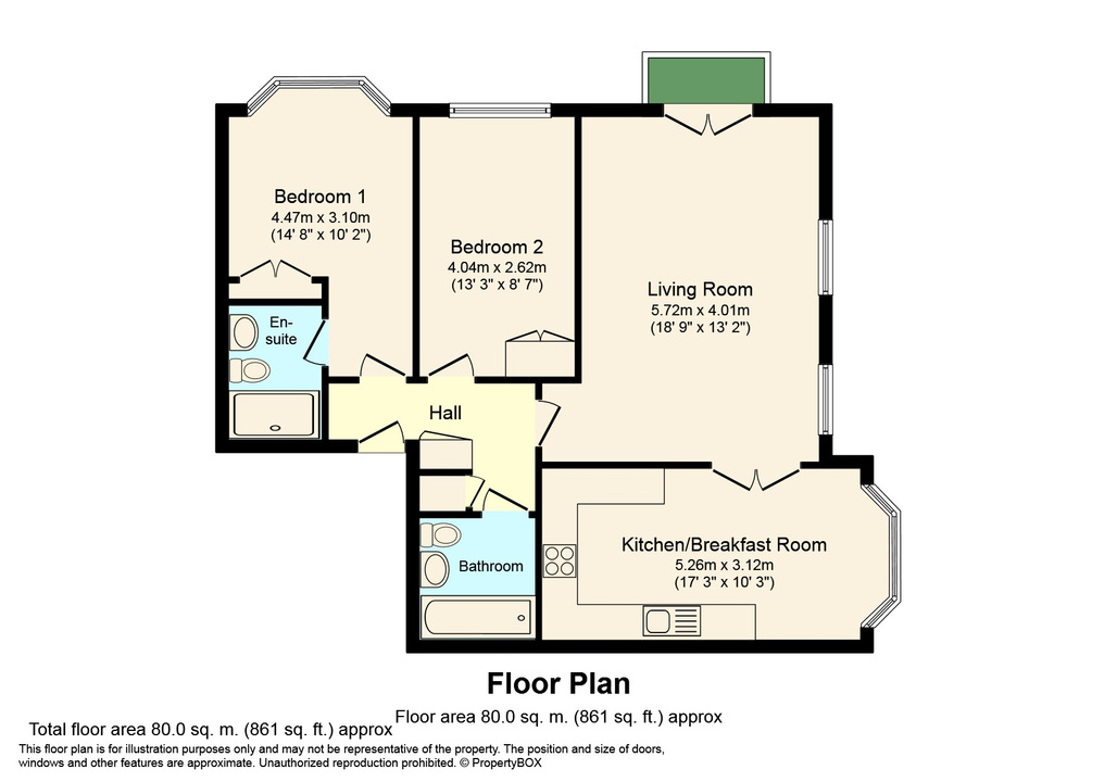 2 bed apartment for sale in 8 Martlet House, Durrants Drive, Horsham, West Sussex - Property floorplan
