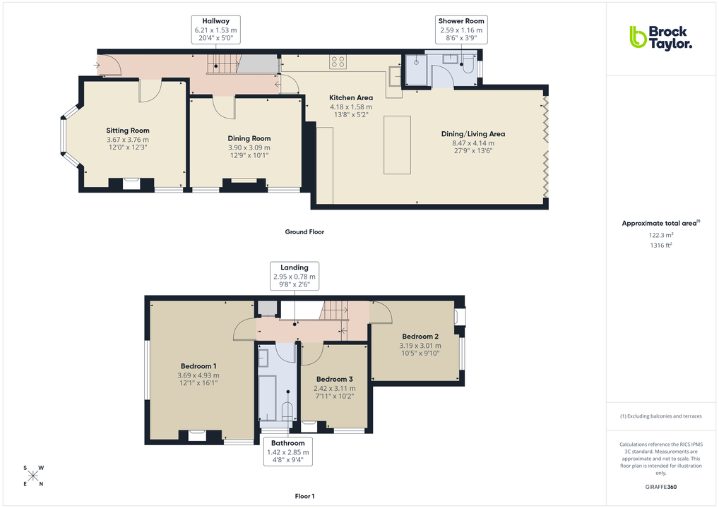 3 bed end of terrace house for sale in Norfolk Terrace, Horsham, West Sussex - Property floorplan