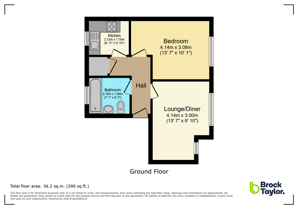1 bed apartment for sale in Gorringes Brook, Horsham - Property floorplan