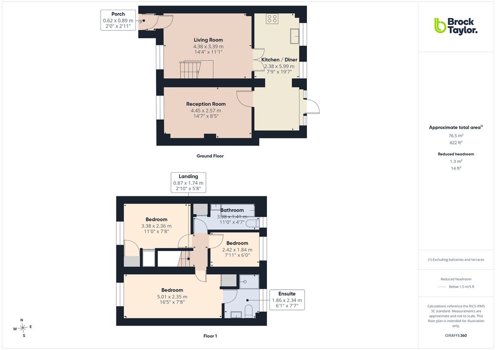 3 bed semi-detached house for sale in Dover Close, Southwater, Horsham, West Sussex - Property floorplan