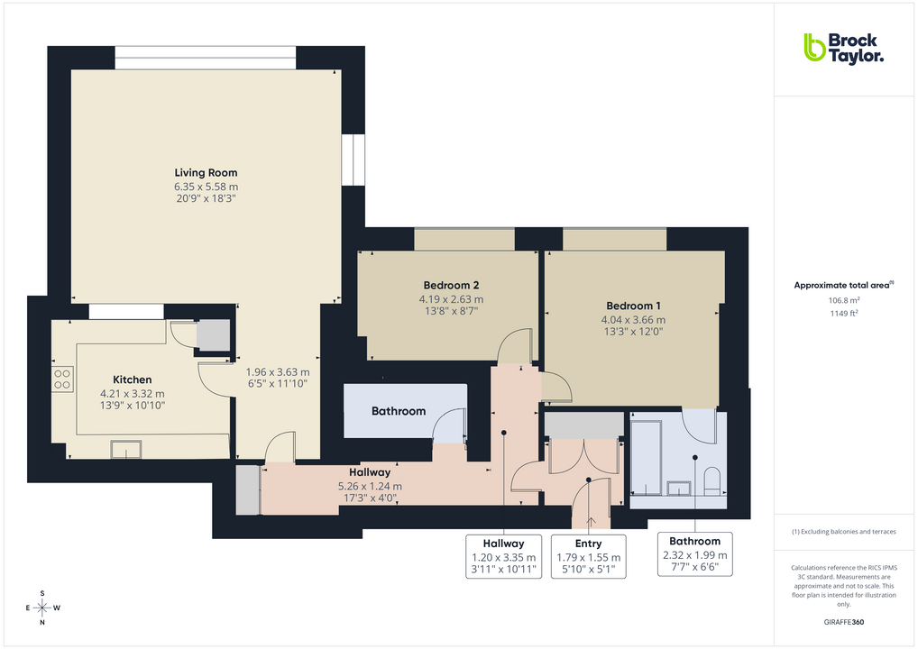2 bed apartment for sale in The Apartment, Forest Road, Colgate, Horsham, West Sussex - Property floorplan