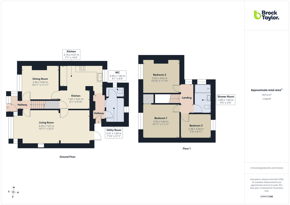 3 bed semi-detached house for sale in Bell Road, Warnham, Horsham, West Sussex - Property floorplan