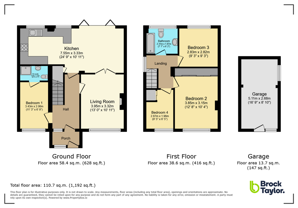 4 bed semi-detached house for sale in Heath Way, Horsham - Property floorplan