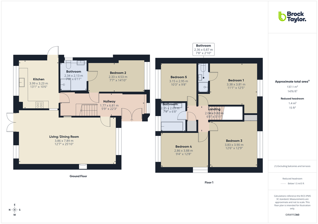 5 bed detached house for sale in Lambs Farm Road, Horsham - Property floorplan