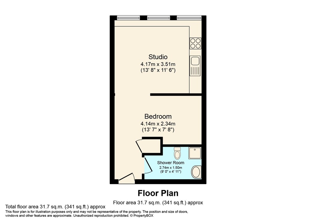 Studio flat for sale in Holmes Park, North Street, Horsham - Property floorplan