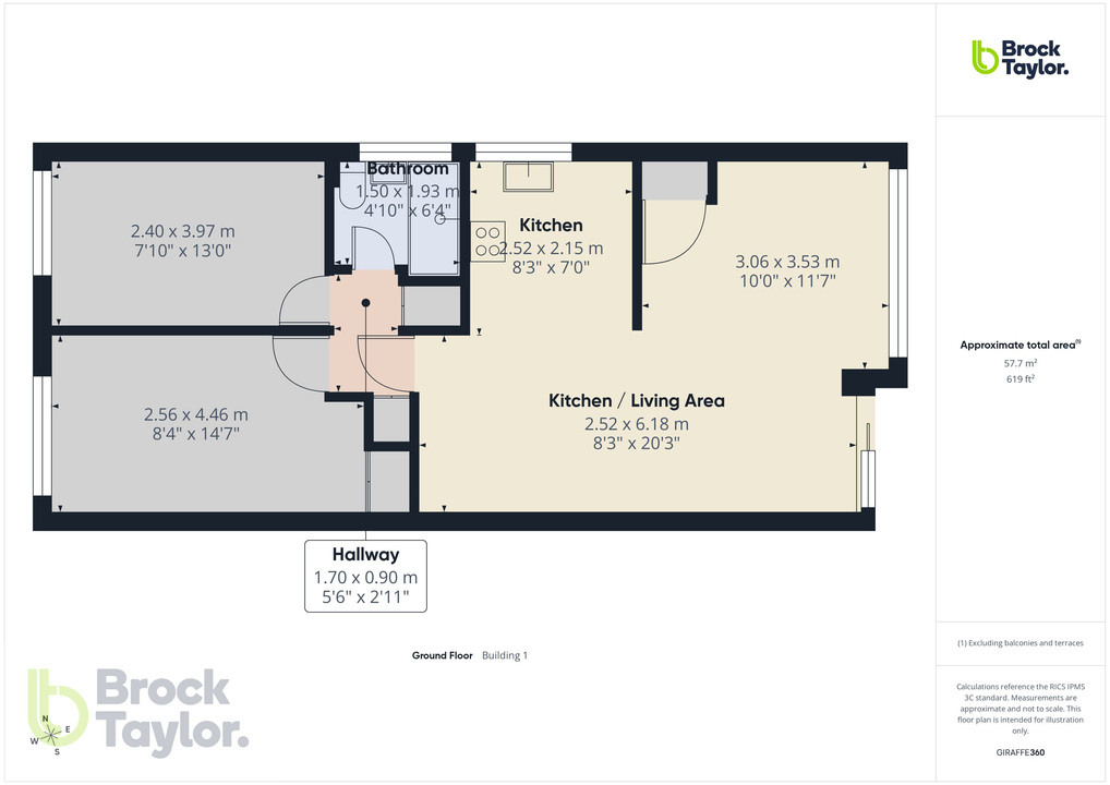 2 bed apartment for sale in Newton Court, Haywards Heath, West Sussex, RH16 3BL - Property floorplan