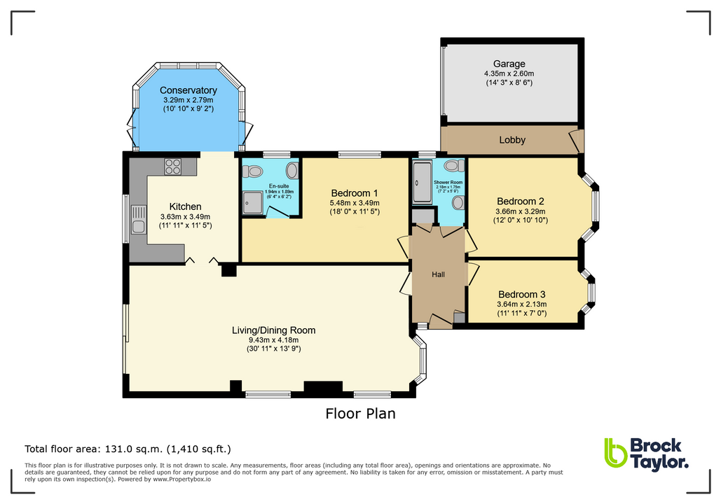 3 bed detached bungalow for sale in Gaggle Wood, Mannings Heath, Horsham - Property floorplan