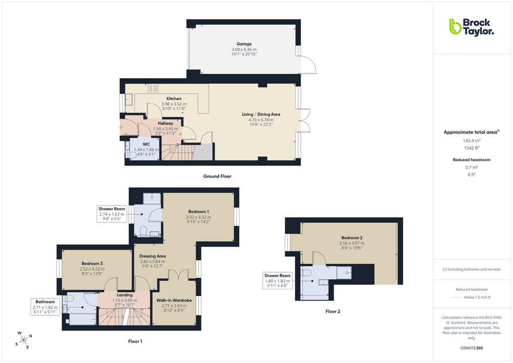 3 bed semi-detached house for sale in Palmer Avenue, Broadbridge Heath, Horsham, West Sussex - Property floorplan