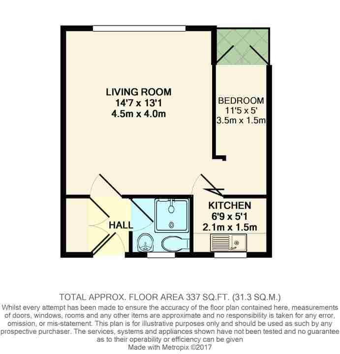1 bed apartment for sale in Chequers Court, Horsham - Property floorplan