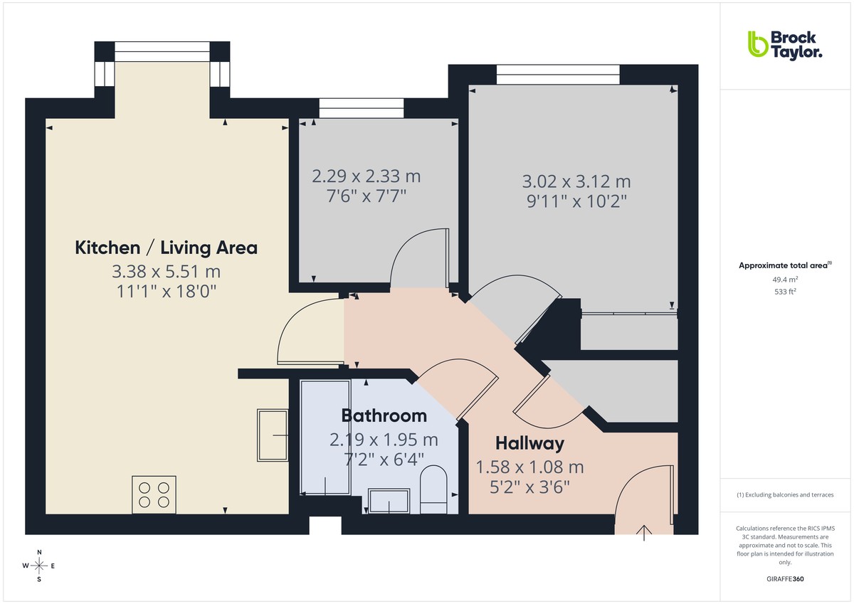 2 bed flat to rent in Crawley Road, HORSHAM - Property floorplan