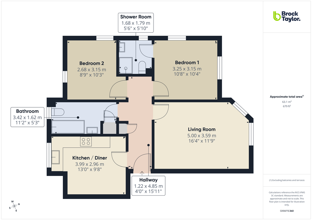2 bed apartment for sale in Mulberry Gardens, Old Guildford Road, Broadbridge Heath, - Property floorplan