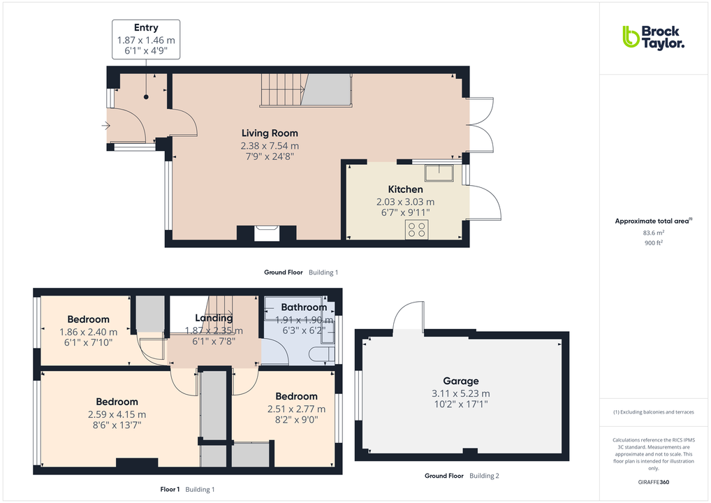 3 bed terraced house for sale in Heath Way, Horsham, West Sussex - Property floorplan