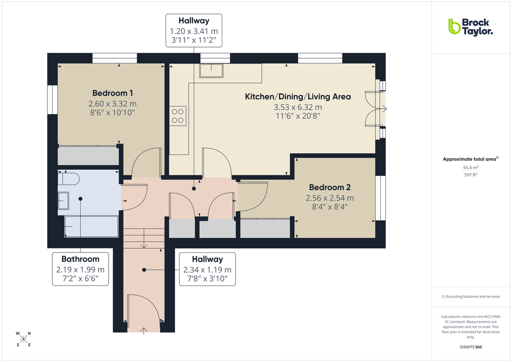 2 bed apartment for sale in Martlet Court , Church Street, Rudgwick, Horsham - Property floorplan