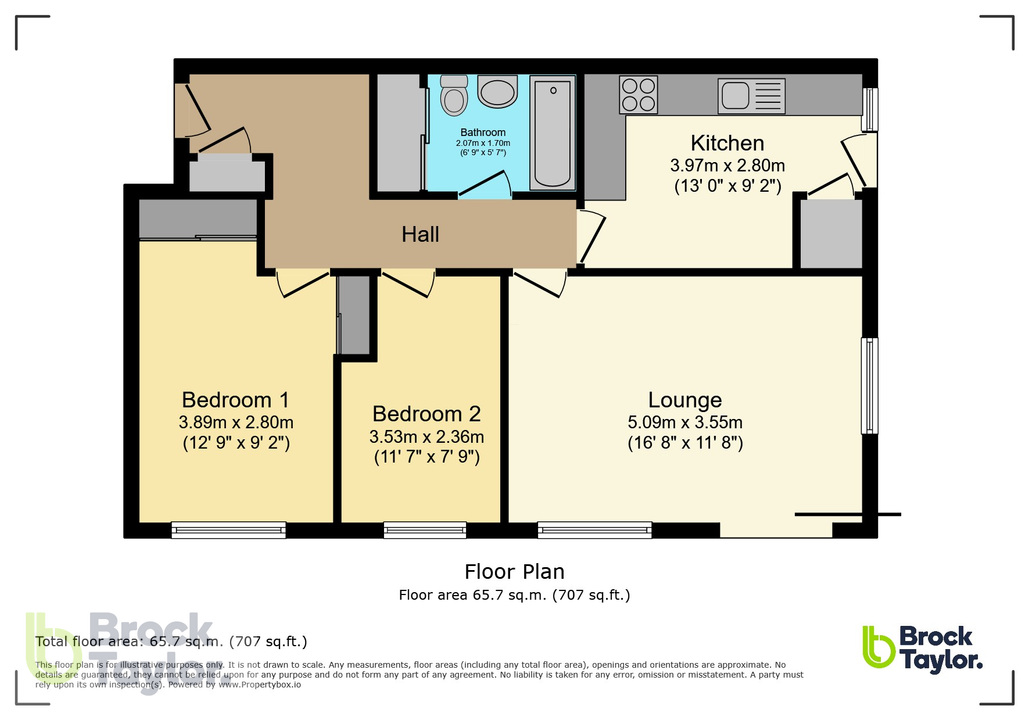 2 bed apartment for sale in Great Heathmead, Haywards Heath - Property floorplan
