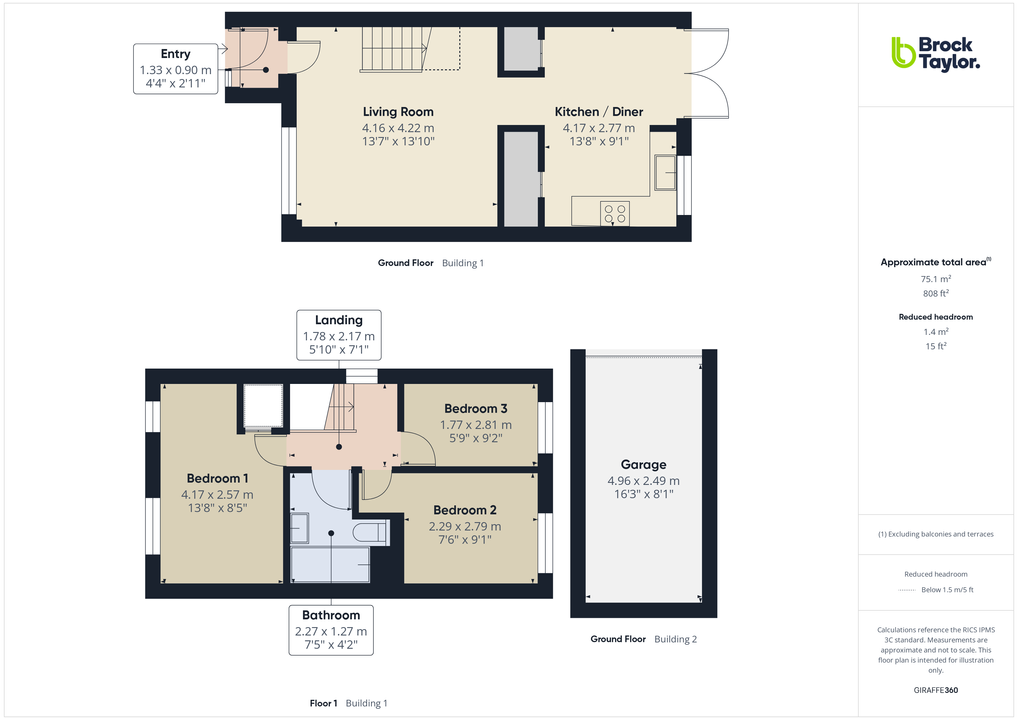 3 bed end of terrace house for sale in Brockhurst Close, Horsham, West Sussex - Property floorplan