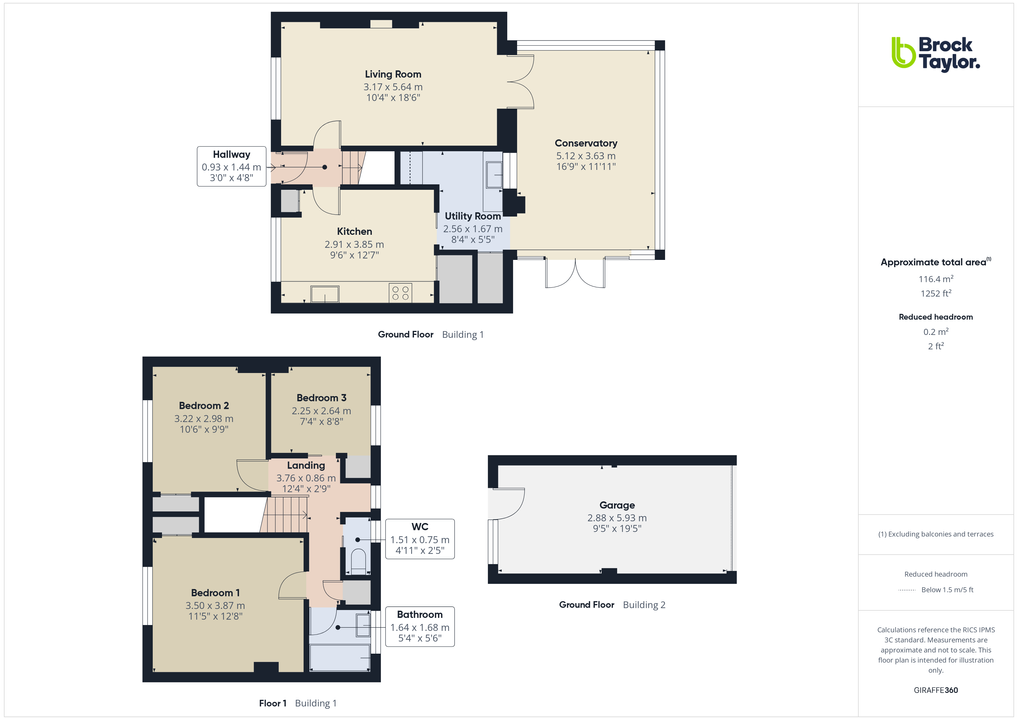 3 bed terraced house for sale in Sullington Mead, Broadbridge Heath - Property floorplan