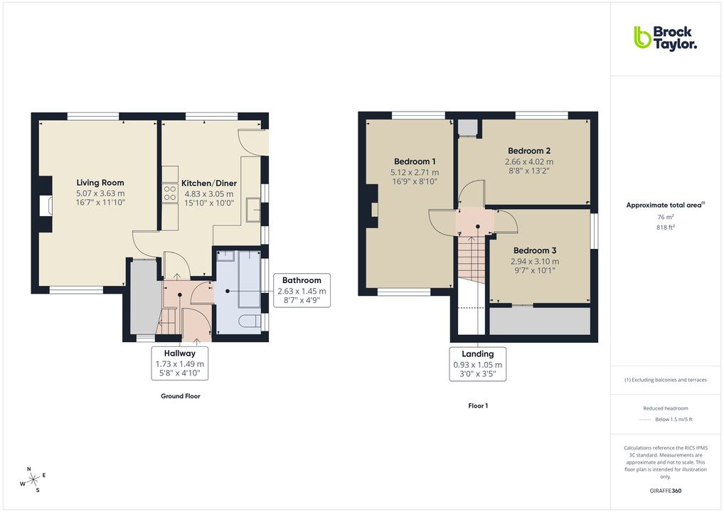 3 bed semi-detached house for sale in North End, Partridge Lane, Rusper, Horsham, West Sussex - Property floorplan