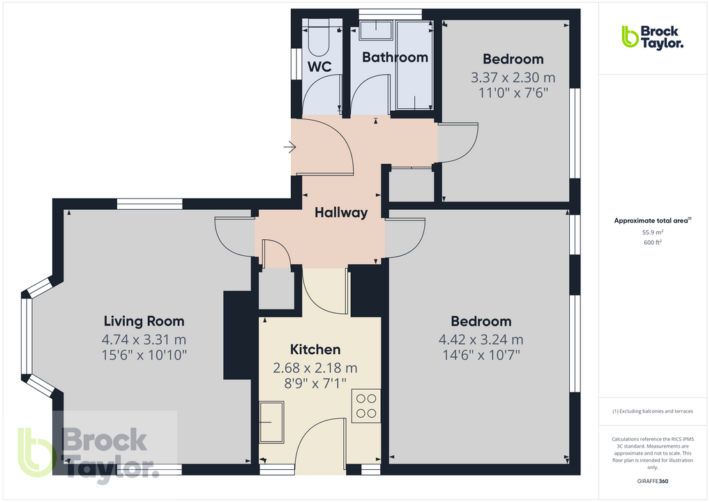 2 bed detached bungalow for sale in Turners Mill Close, Haywards Heath - Property floorplan