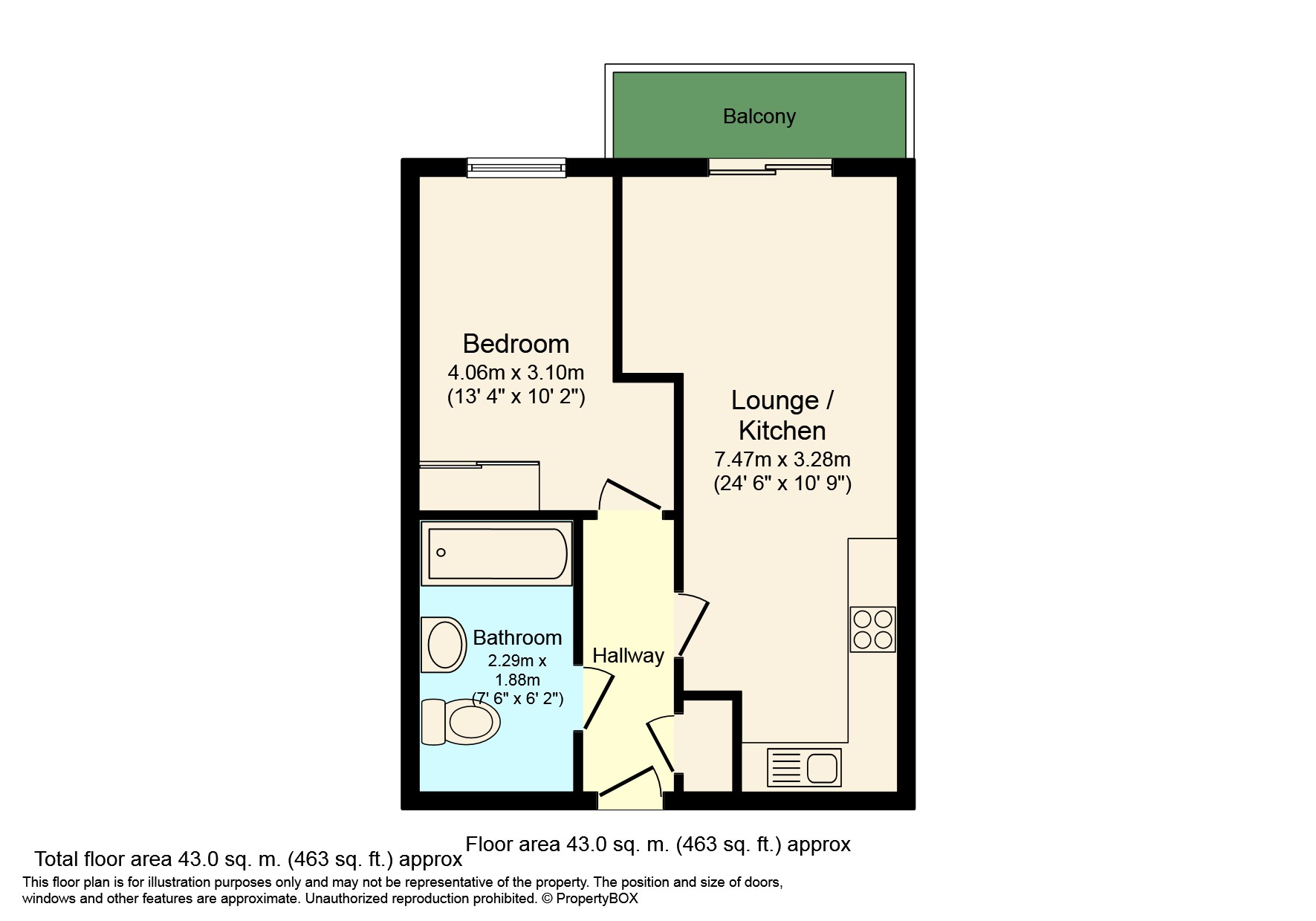 1 bed apartment for sale in North Street, Horsham - Property floorplan