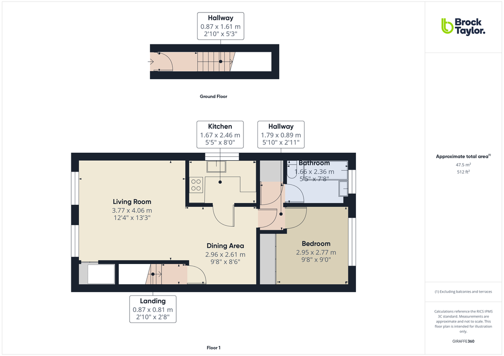 1 bed maisonette for sale in Singleton Road, Broadbridge Heath - Property floorplan