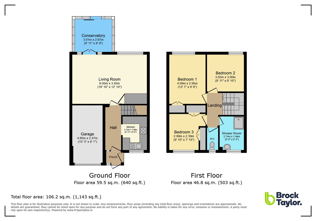 3 bed semi-detached house for sale in Pollards Drive, Horsham - Property floorplan