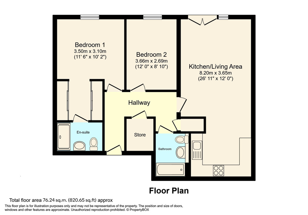 2 bed apartment for sale in The Mill, The Boulevard, Horsham - Property floorplan