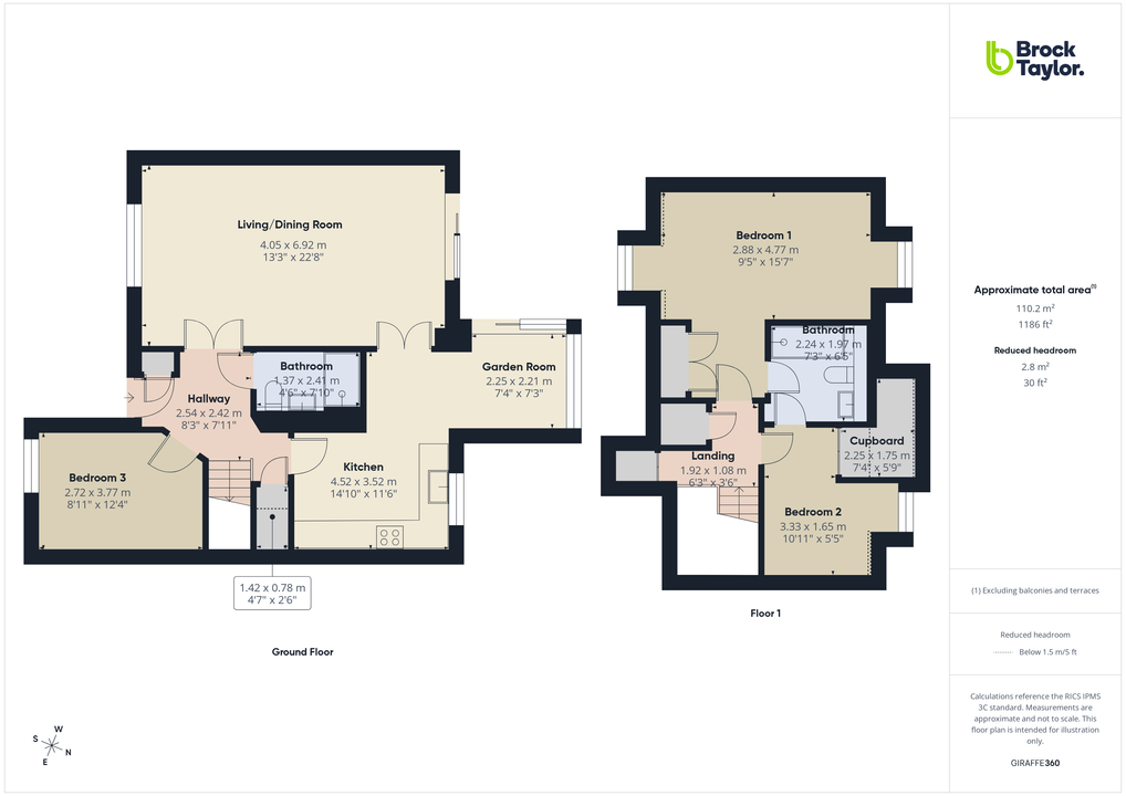 3 bed end of terrace house for sale in Durrants Drive, Faygate, Horsham, West Sussex - Property floorplan