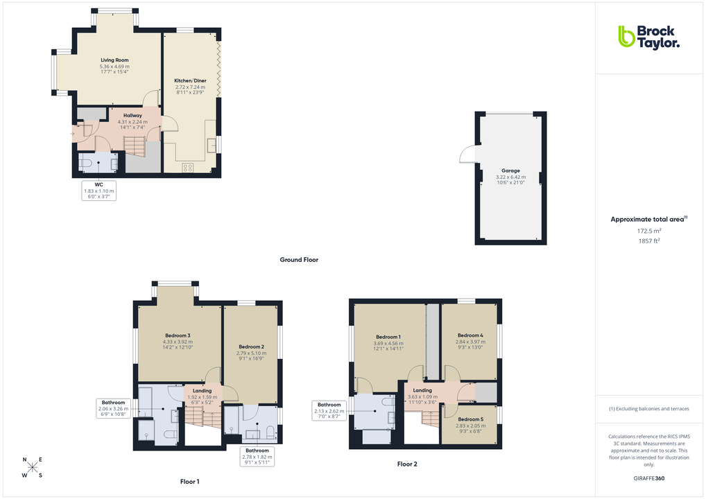 5 bed detached house for sale in Timms Close, Horsham, West Sussex - Property floorplan