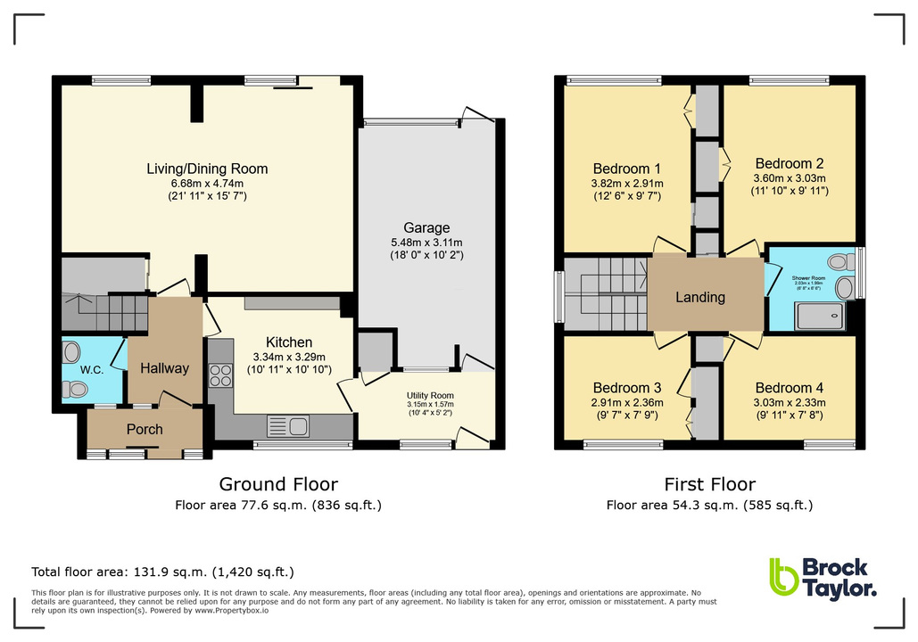 4 bed link detached house for sale in Stirling Way, Horsham - Property floorplan
