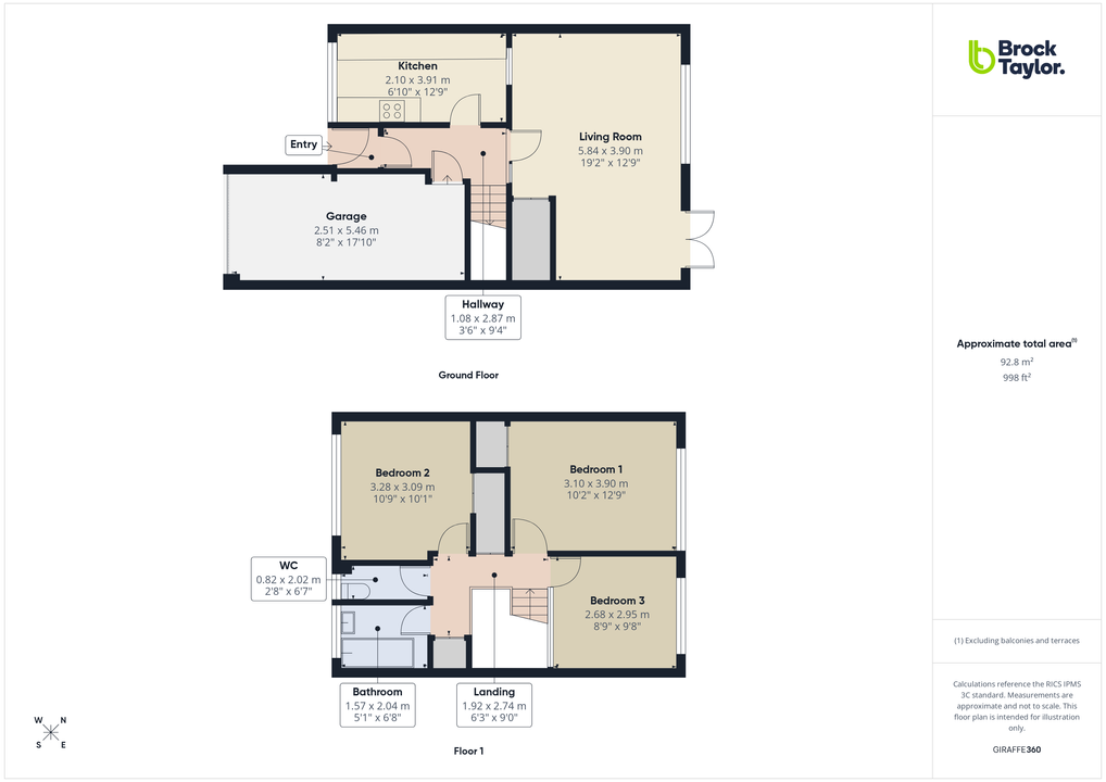3 bed end of terrace house for sale in Coney Croft, Horsham, West Sussex - Property floorplan