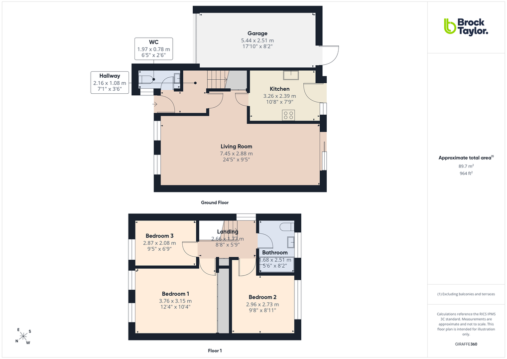 3 bed detached house for sale in Bluebell Close, Horsham, West Sussex - Property floorplan