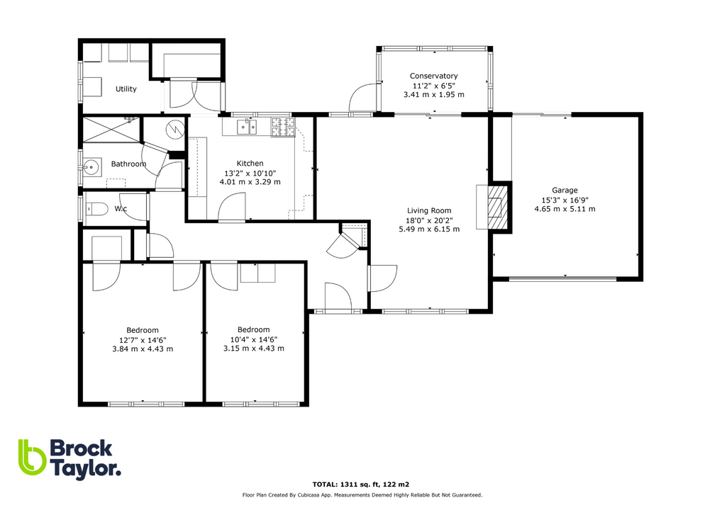 2 bed detached bungalow for sale in Comptons Lane, Horsham - Property floorplan