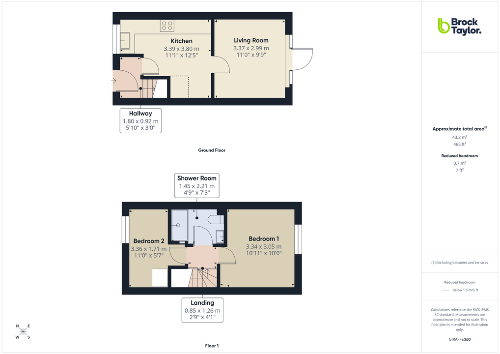2 bed terraced house for sale in Timber Mill, Southwater, Horsham - Property floorplan