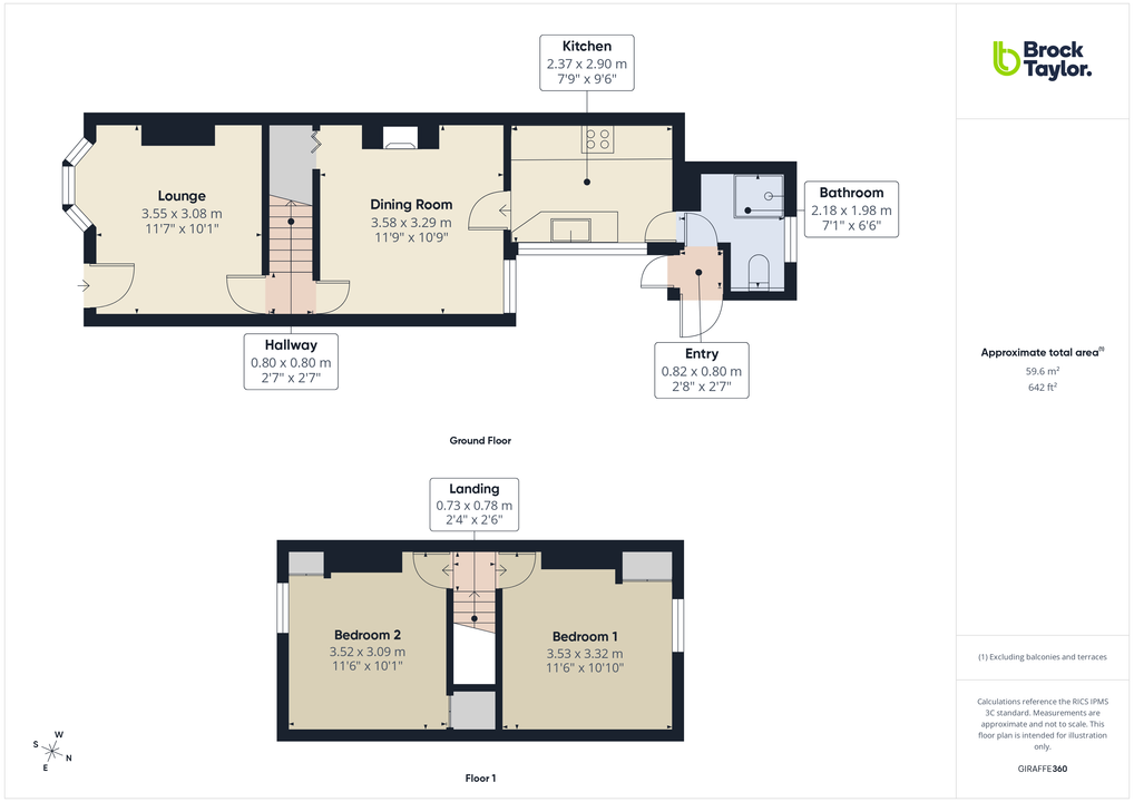 2 bed semi-detached house for sale in Gladstone Road, Horsham, West Sussex - Property floorplan