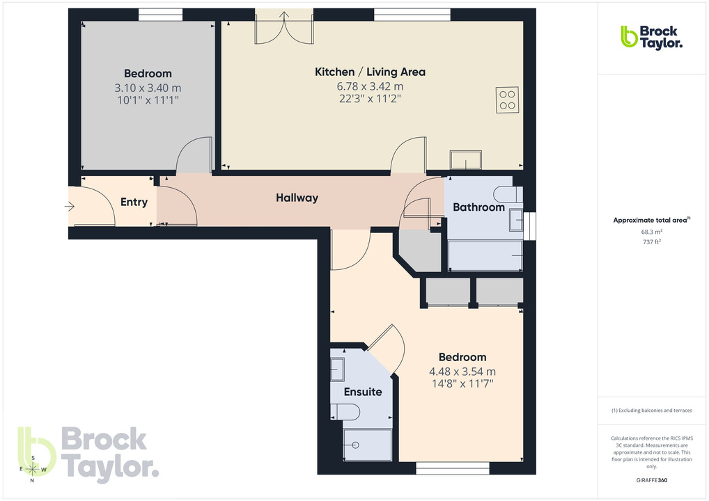 2 bed apartment for sale in Molineux Place, Boltro Road, Haywards Heath, RH16 1BF - Property floorplan