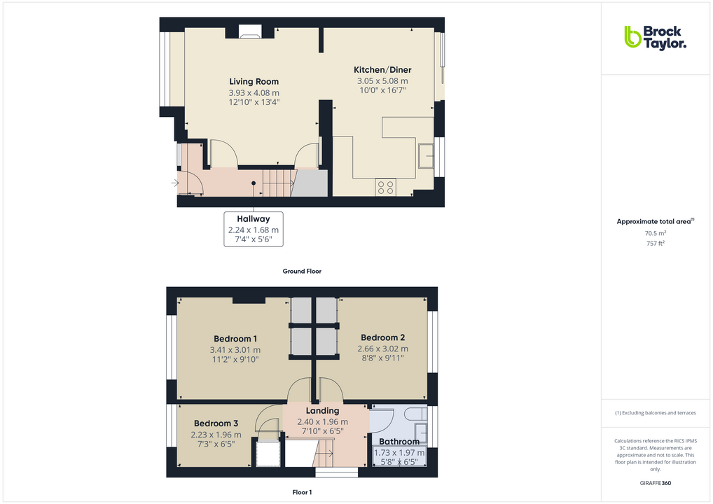 3 bed semi-detached house for sale in Wood End, Horsham - Property floorplan