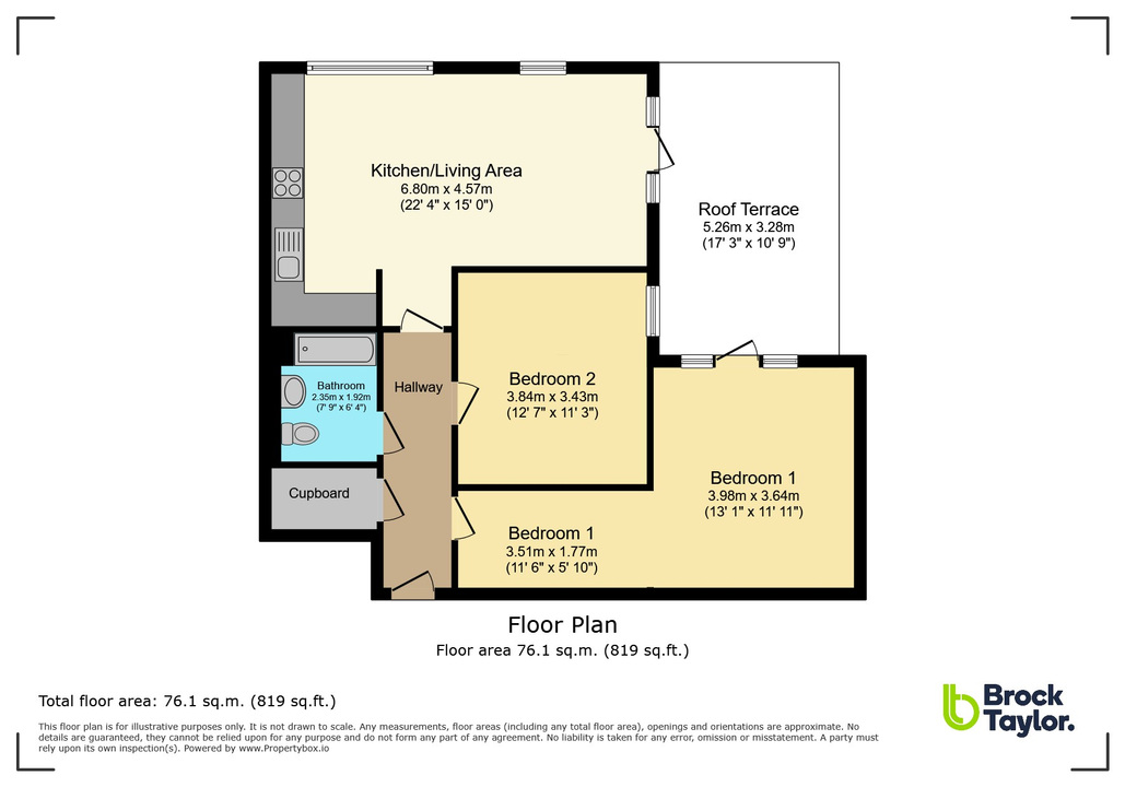 2 bed apartment for sale in Flat 29, Wickhurst Square, Sargent Way, Broadbridge Heath, Horsham, Sussex - Property floorplan