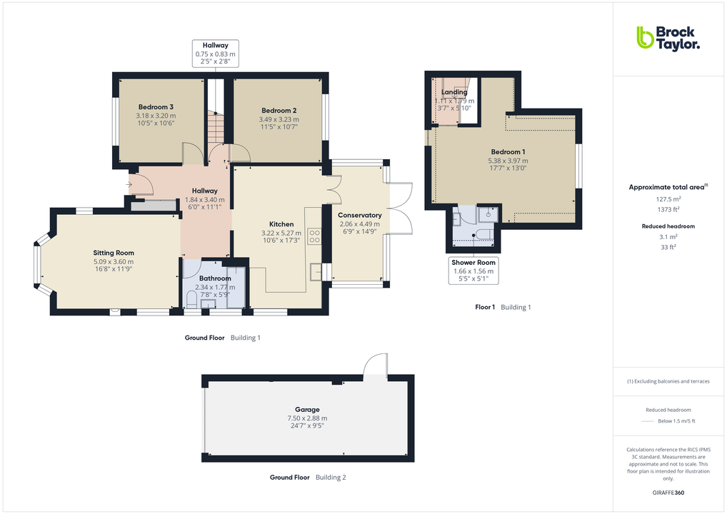 3 bed bungalow for sale in Hillmead, Horsham, West Sussex - Property floorplan