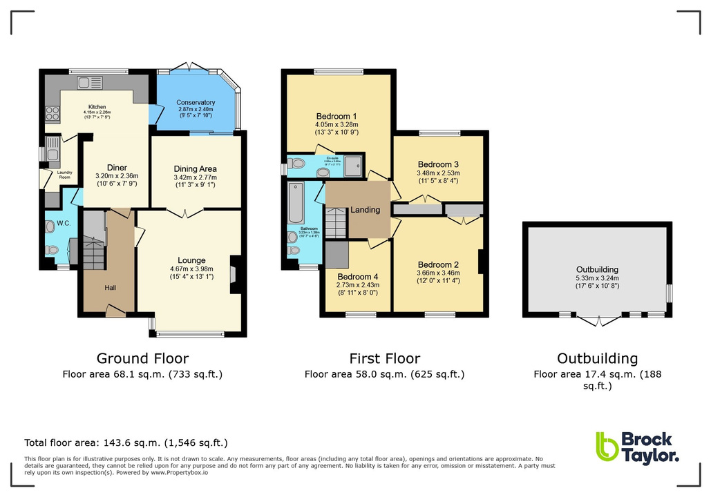 4 bed semi-detached house for sale in Farhalls Crescent, Horsham - Property floorplan
