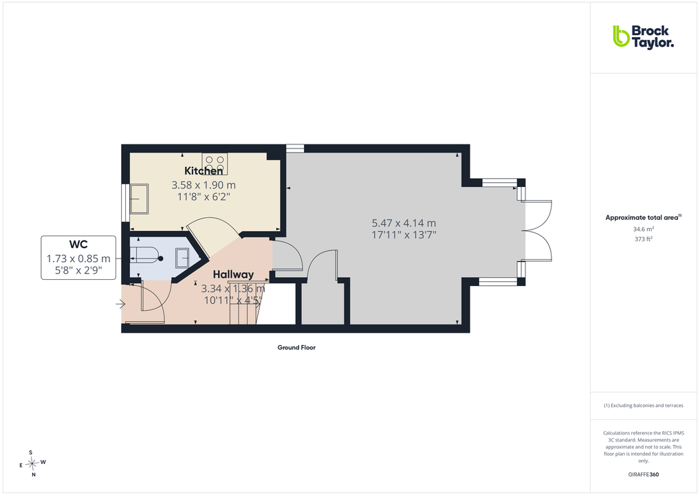 3 bed town house for sale in Staples Close, Broadbridge Heath - Property floorplan